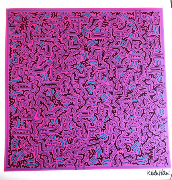 Dancing People (Purple)-Keith Haring